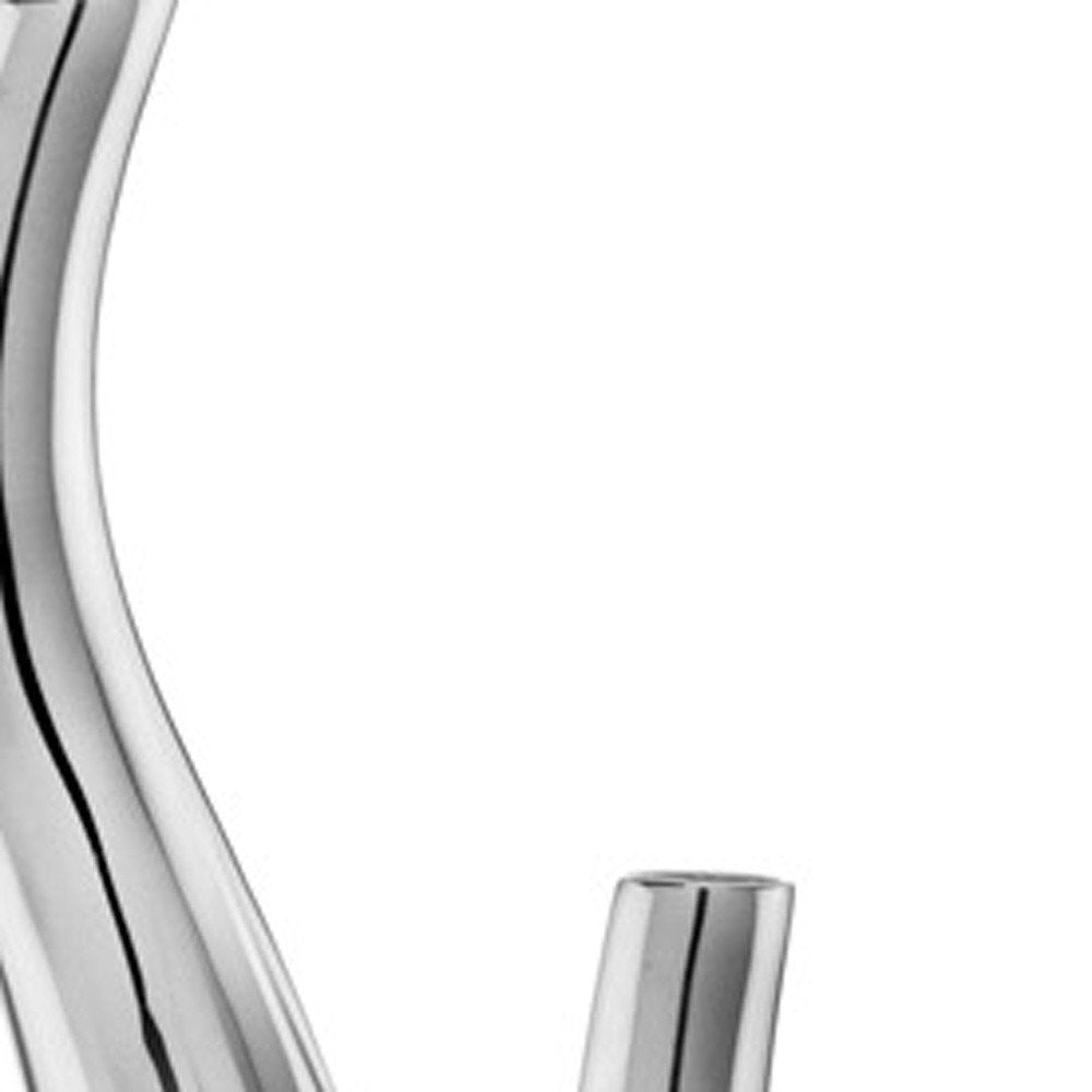 Set of Two Silver Aluminum Squiggly Vases  Warm Home View