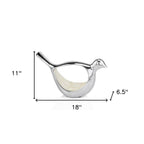 7" Silver Buffed Aluminum Bird Shaped Sculptural Bowl  Warm Home View