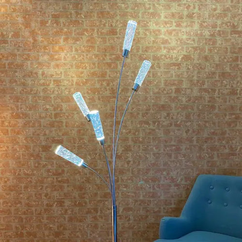 5 Crystal Cylinders Floor Lamp  Warm Home View