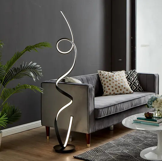 Amsterdam LED Matte Black 63-Inch Floor Lamp - Dimmable  Warm Home View