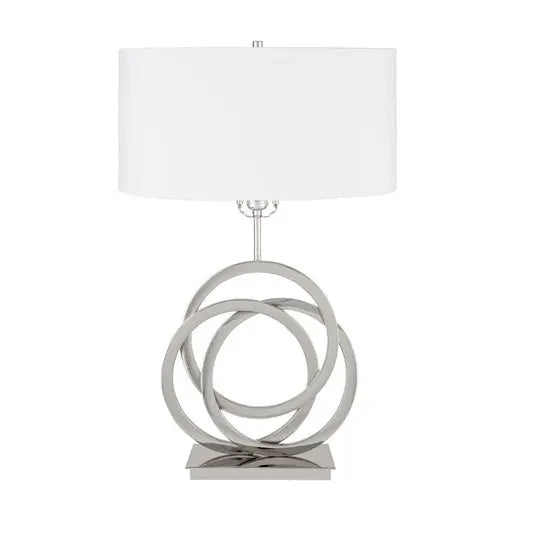 Chrome Circles Table Lamp // 1 Light // USB Charger  Warm Home View