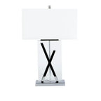 Chrome & Crystal Table Lamp – Elegant Modern Lighting  Warm Home View