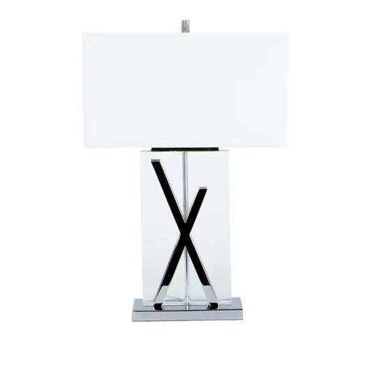 Chrome & Crystal Table Lamp – Elegant Modern Lighting  Warm Home View