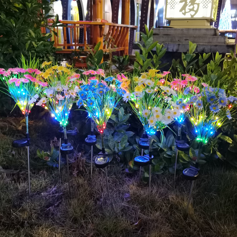 Solar Garden Stake Lights - LED Flower Waterproof, 1-Piece  Warm Home View