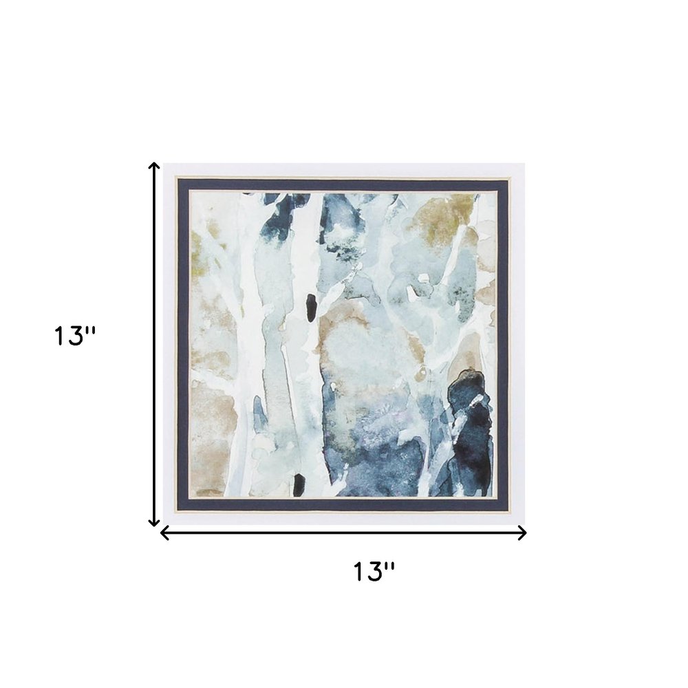 Set of Two Blue Watercolor Brushed Silver Framed Wall Art  Warm Home View
