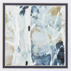 Set of Two Blue Watercolor Brushed Silver Framed Wall Art  Warm Home View