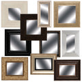 Set of Ten Brown And White Square And Rectangle Framed Mirror Set  Warm Home View