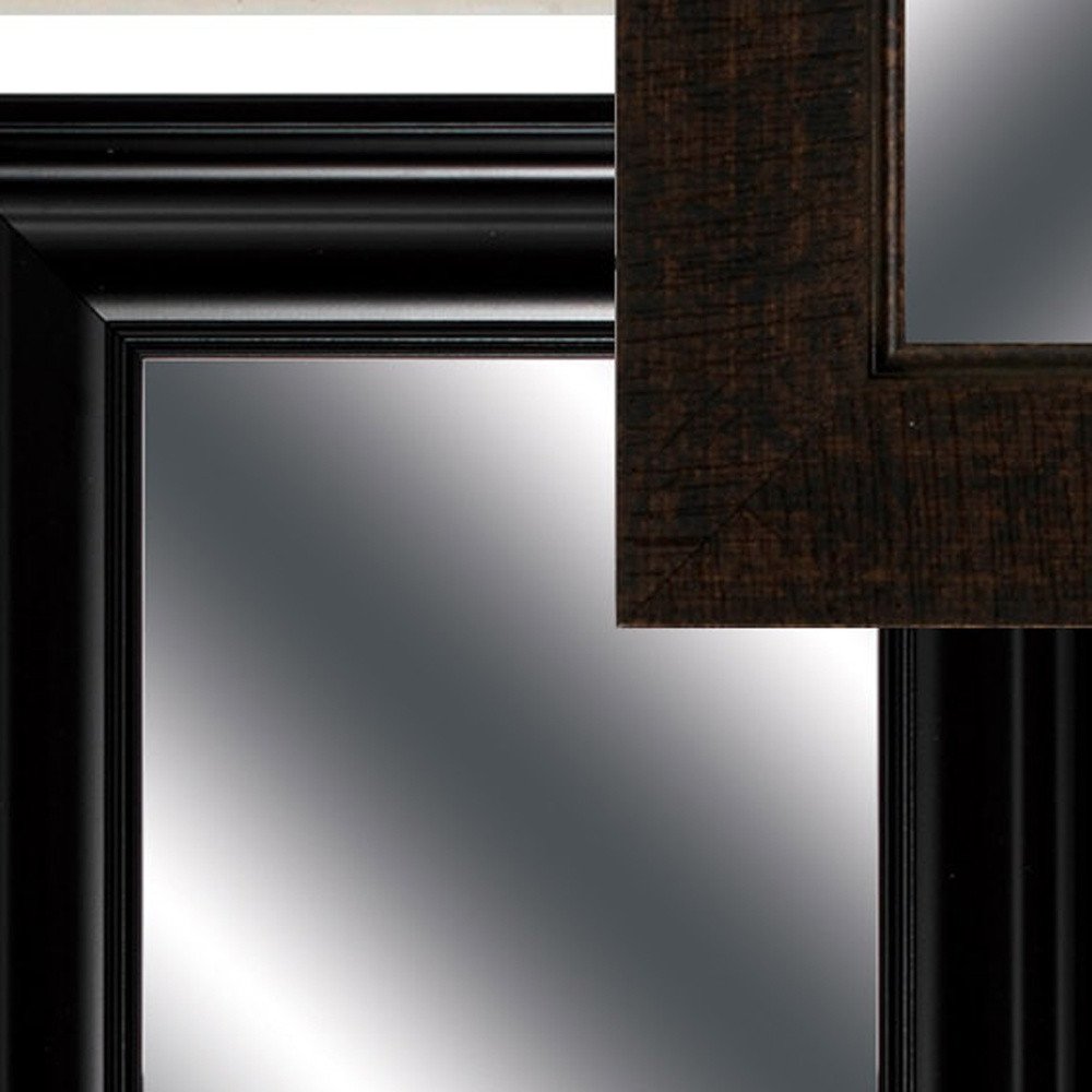 Set of Ten Brown And White Square And Rectangle Framed Mirror Set  Warm Home View
