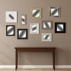 Set of Ten Brown And White Square And Rectangle Framed Mirror Set  Warm Home View