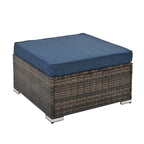 4-Piece All-Weather PE Wicker Patio Conversation Set with Glass Table - Brown  Warm Home View