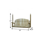 71" Natural Solid Wood Swing Chair  Warm Home View