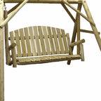 87" Natural Solid Wood Swing Chair  Warm Home View