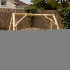 87" Natural Solid Wood Swing Chair  Warm Home View