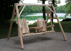 87" Natural Solid Wood Swing Chair  Warm Home View