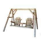 87" Natural Solid Wood Swing Chair  Warm Home View