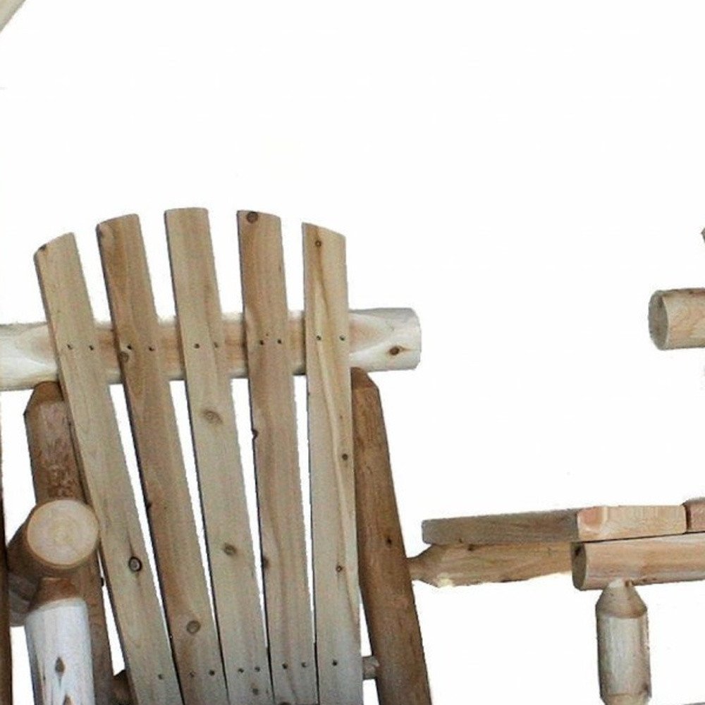87" Natural Solid Wood Swing Chair  Warm Home View