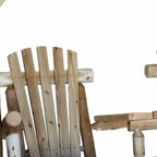 87" Natural Solid Wood Swing Chair  Warm Home View