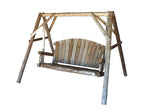 87" Natural Solid Wood Swing Chair  Warm Home View