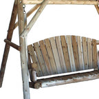 87" Natural Solid Wood Swing Chair  Warm Home View