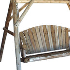 87" Natural Solid Wood Swing Chair  Warm Home View