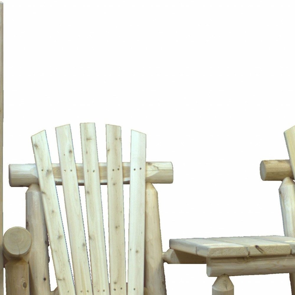 71" X 24" X 49"  Natural Wood Tete-A-Tete Porch Swing  Warm Home View