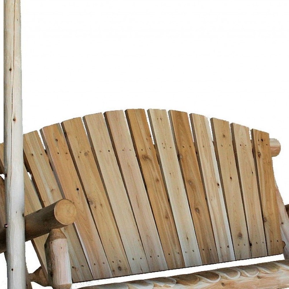 71" X 24" X 47"  Natural Wood Porch Swing  Warm Home View