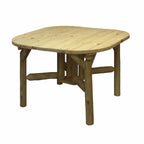47" Natural Square Solid Wood Outdoor Dining Table  Warm Home View