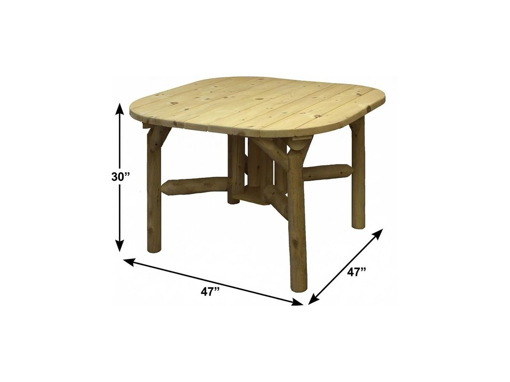 47" Natural Square Solid Wood Outdoor Dining Table  Warm Home View