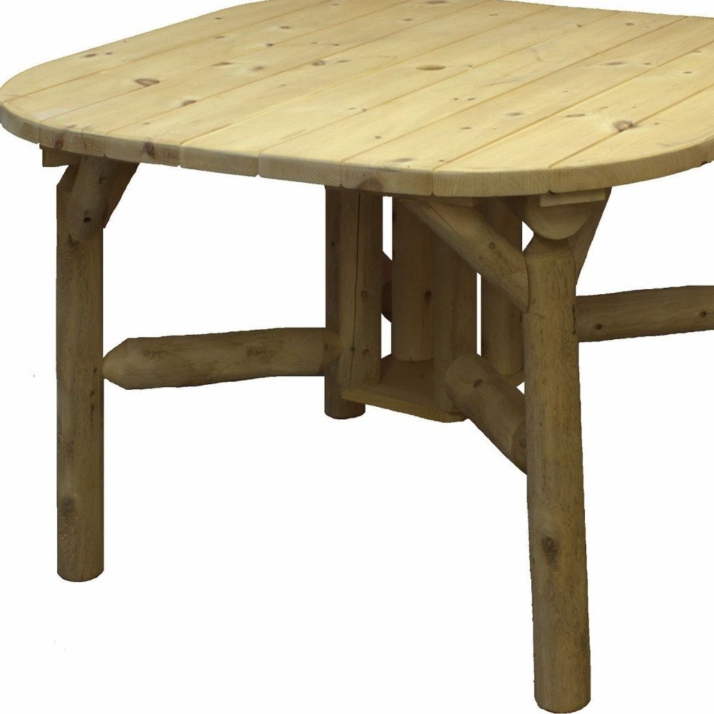 47" Natural Square Solid Wood Outdoor Dining Table  Warm Home View