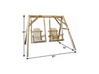 87" Natural Solid Wood Outdoor Double Swing Chair  Warm Home View