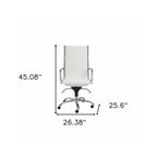 White and Silver Adjustable Swivel Faux Leather Rolling Conference Office Chair  Warm Home View