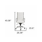White and Silver Adjustable Swivel Faux Leather Rolling Conference Office Chair  Warm Home View