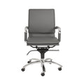 Silver and Gray Adjustable Swivel Faux Leather Rolling Conference Office Chair  Warm Home View