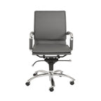 Silver and Gray Adjustable Swivel Faux Leather Rolling Conference Office Chair  Warm Home View