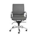 Silver and Gray Adjustable Swivel Faux Leather Rolling Conference Office Chair  Warm Home View