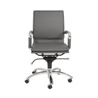 Silver and Gray Adjustable Swivel Faux Leather Rolling Conference Office Chair  Warm Home View