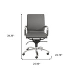 Silver and Gray Adjustable Swivel Faux Leather Rolling Conference Office Chair  Warm Home View