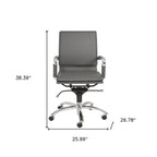 Silver and Gray Adjustable Swivel Faux Leather Rolling Conference Office Chair  Warm Home View