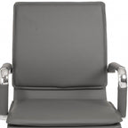 Silver and Gray Adjustable Swivel Faux Leather Rolling Conference Office Chair  Warm Home View