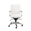 White and Silver Adjustable Swivel Faux Leather Rolling Conference Office Chair  Warm Home View