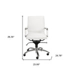 White and Silver Adjustable Swivel Faux Leather Rolling Conference Office Chair  Warm Home View