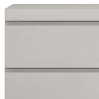 Modern Gray Woodgrain Finish 2 Drawer Nightstand  Warm Home View