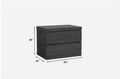 Modern Gray Woodgrain Finish 2 Drawer Nightstand  Warm Home View