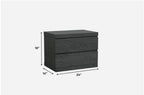 Modern Gray Woodgrain Finish 2 Drawer Nightstand  Warm Home View