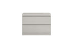 Modern Gray Woodgrain Finish 2 Drawer Nightstand  Warm Home View