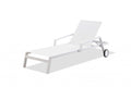 Set Of 2 White Modern Aluminum Chaise Lounges  Warm Home View