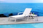 Set Of 2 White Modern Aluminum Chaise Lounges  Warm Home View