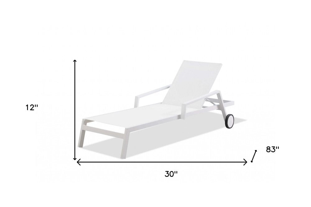 Set Of 2 White Modern Aluminum Chaise Lounges  Warm Home View