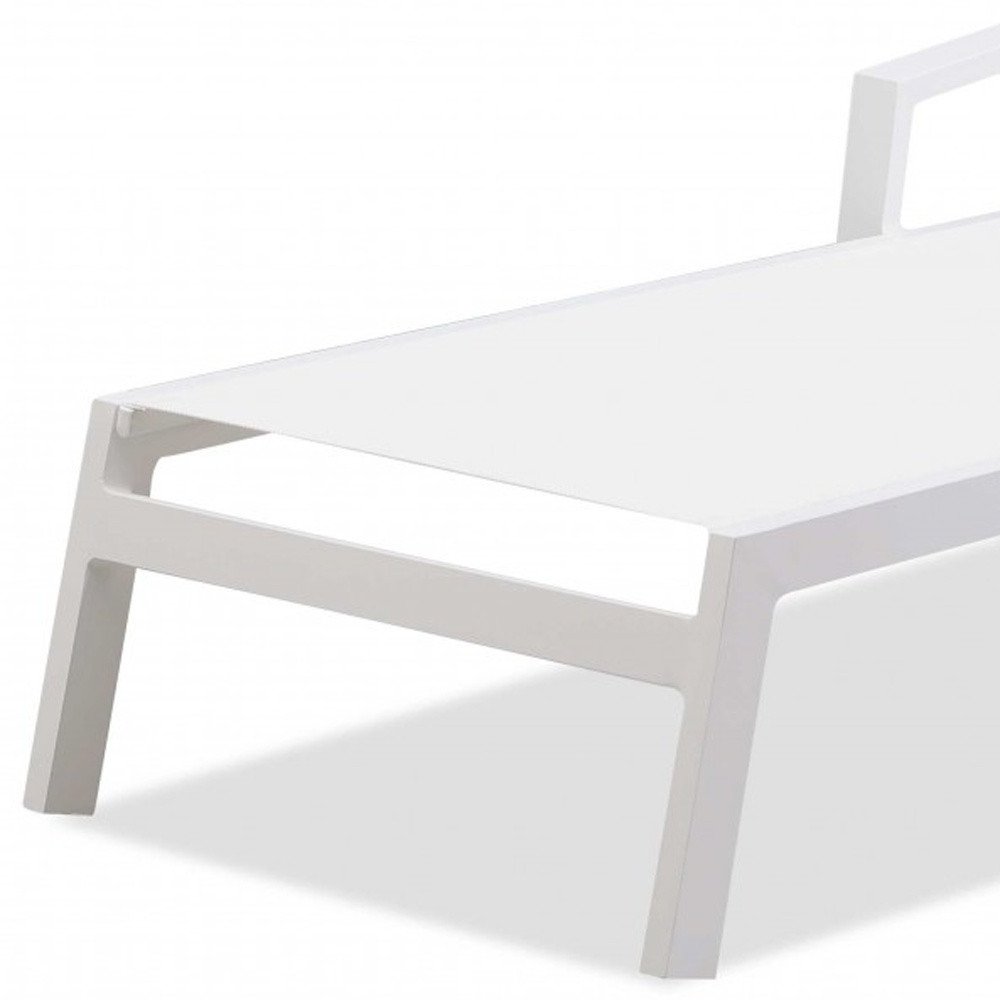 Set Of 2 White Modern Aluminum Chaise Lounges  Warm Home View