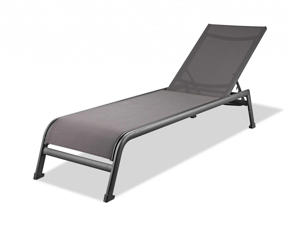 Set of Two 23" Taupe Metal Outdoor Chaise Lounge  Warm Home View